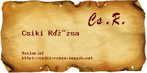 Csiki Rózsa névjegykártya